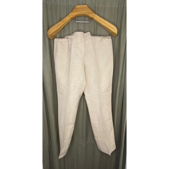 ANNE KLEIN Womens Beige Linen Blend Straight Leg Dress Pants Size 6P - Picture 2 of 11